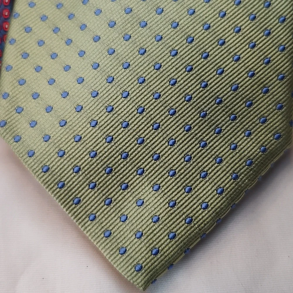 Polka dot Land's End tie lot x 2, blues, green, red